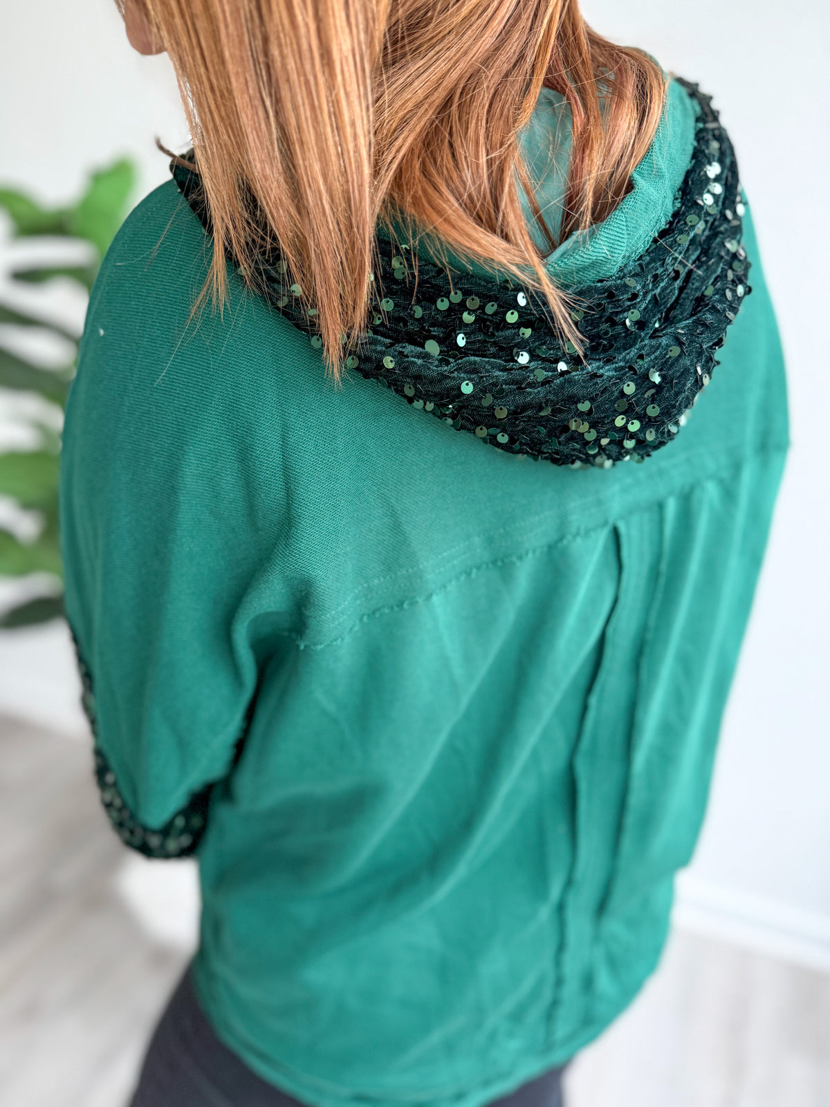 Green Sequin Shacket