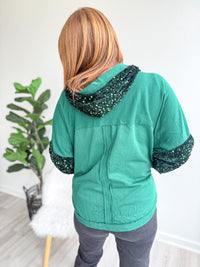 Green Sequin Shacket