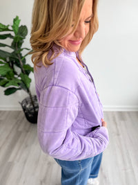 Soft Lavender Washed Quilted Jacket