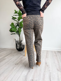 Leopard High Rise Slide Wide Leg Jean