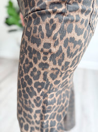 Leopard High Rise Slide Wide Leg Jean