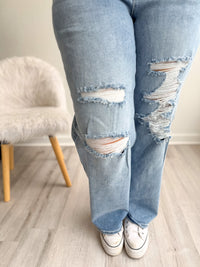 Distressed Wide Leg Jeans