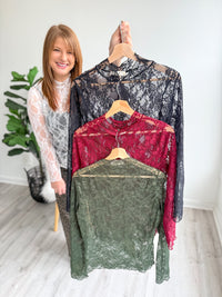 Lace Sheer Long Sleeve - White