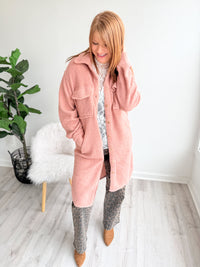 Dusty Pink Sherpa Jacket
