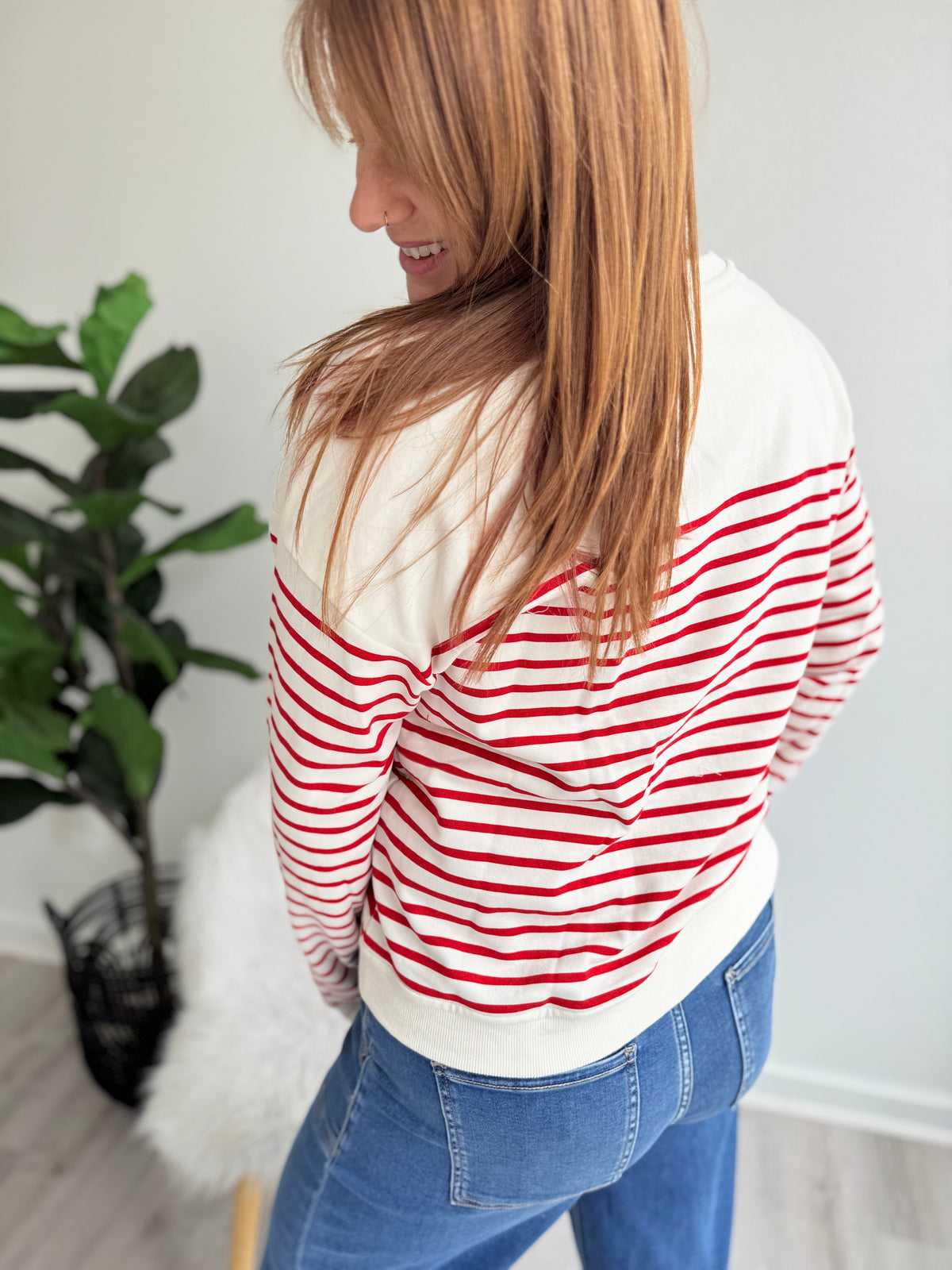 Striped Heart Sweater