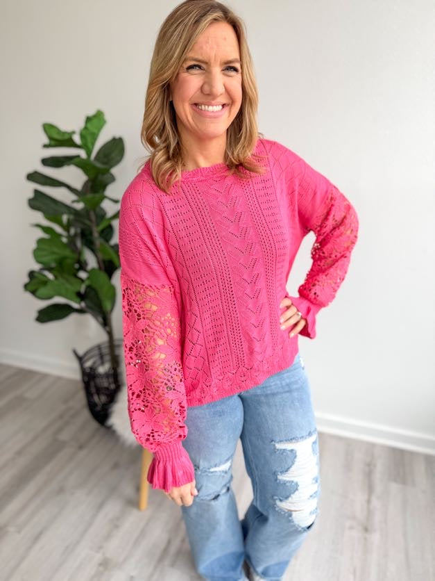 Bubble Pink Knit Sweater