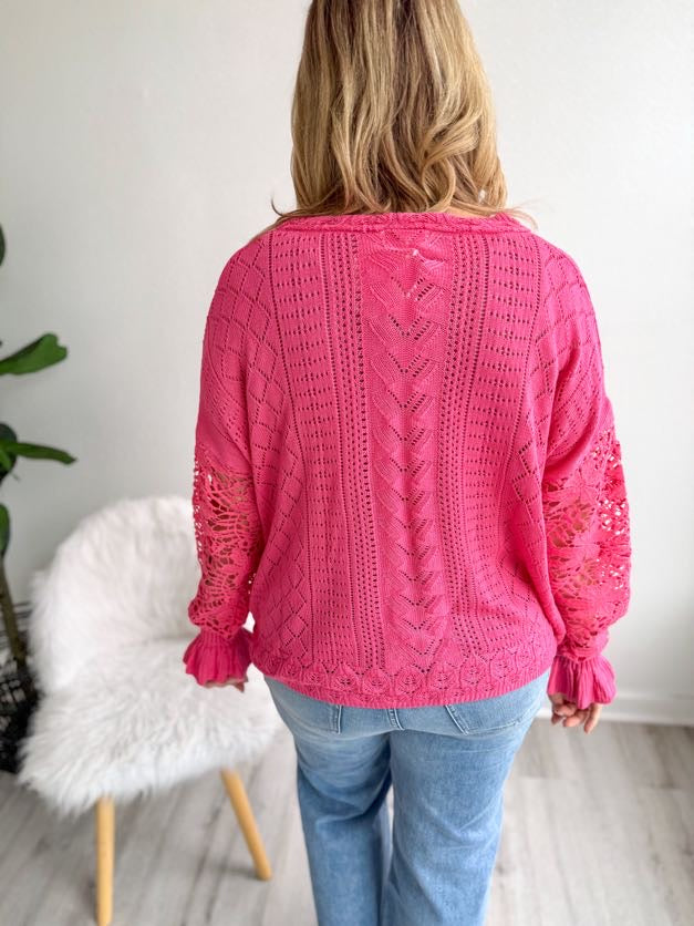 Bubble Pink Knit Sweater