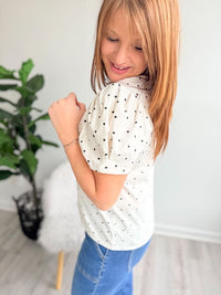 Black + White Polka Dot Tee