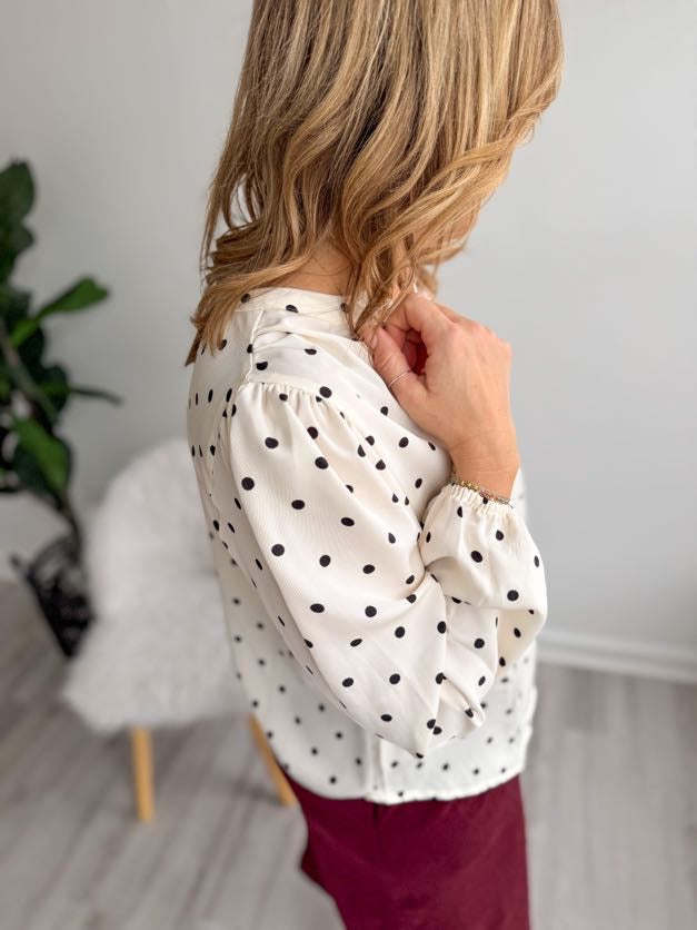 Champagne Polka Dot Long Sleeve