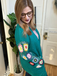Sapphire Crocheted Cardigan