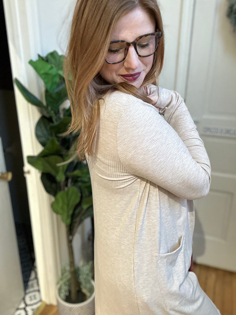 The Jamie Duster Cardigan - Oatmeal