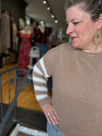 Taupe Stripe Knit Sweater
