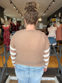 Taupe Stripe Knit Sweater