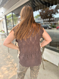 Neutral Tie Short Sleeve Sweater