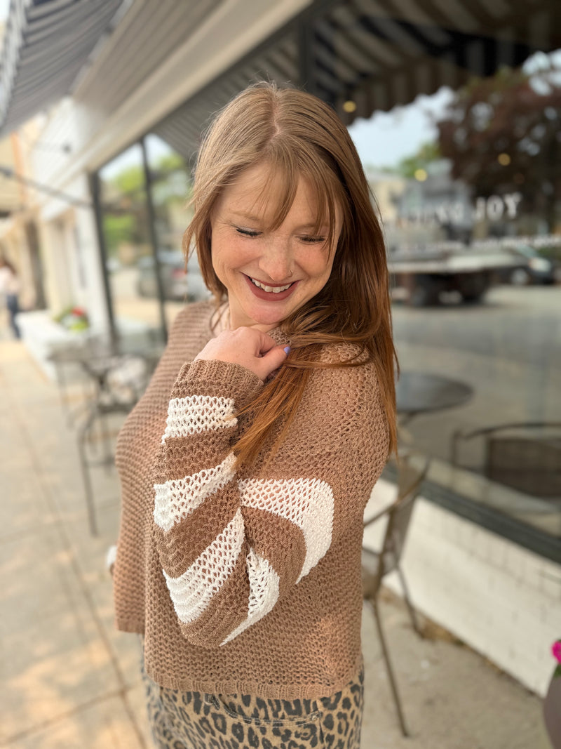 Taupe Stripe Knit Sweater