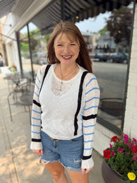 Sea Blue Stripe Sweater