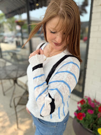 Sea Blue Stripe Sweater