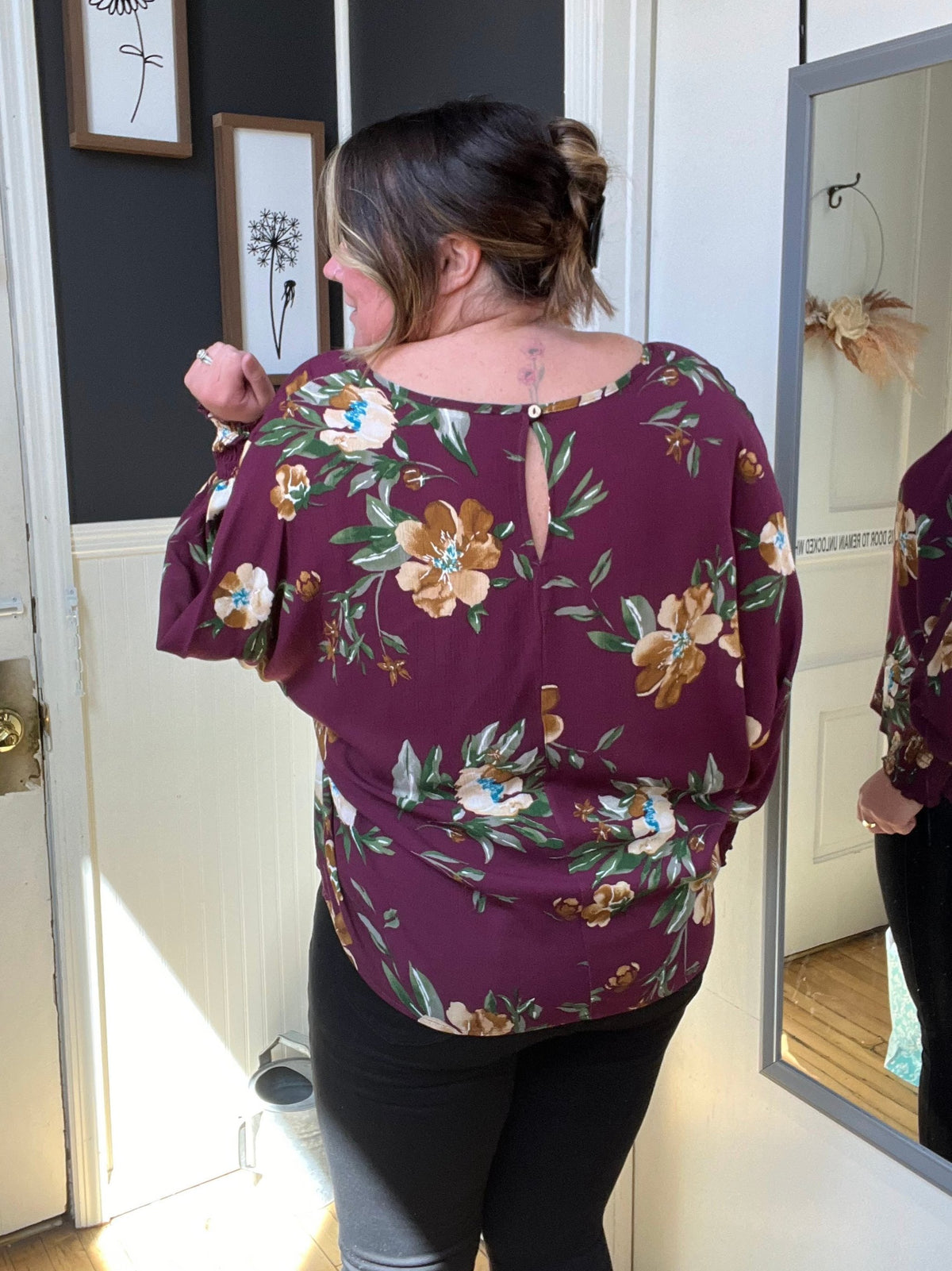 Marina Wine Floral Blouse