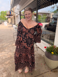 Rust + Shadow Boho Dress