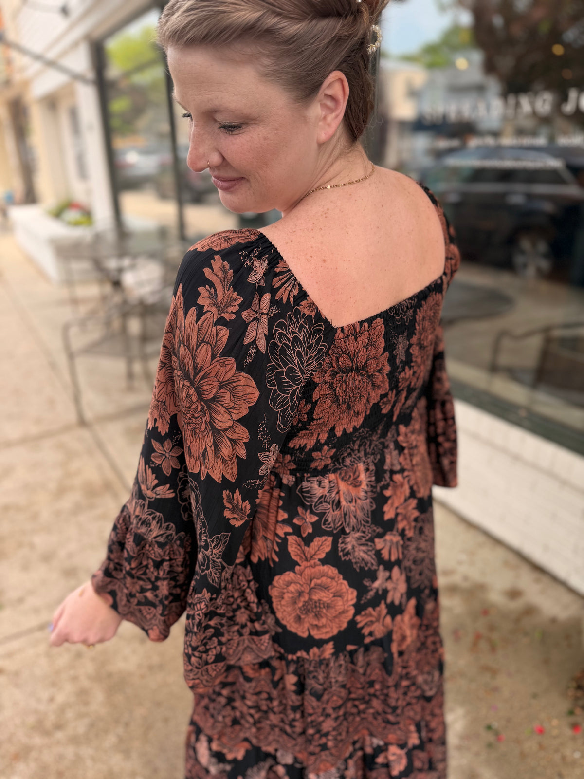 Rust + Shadow Boho Dress