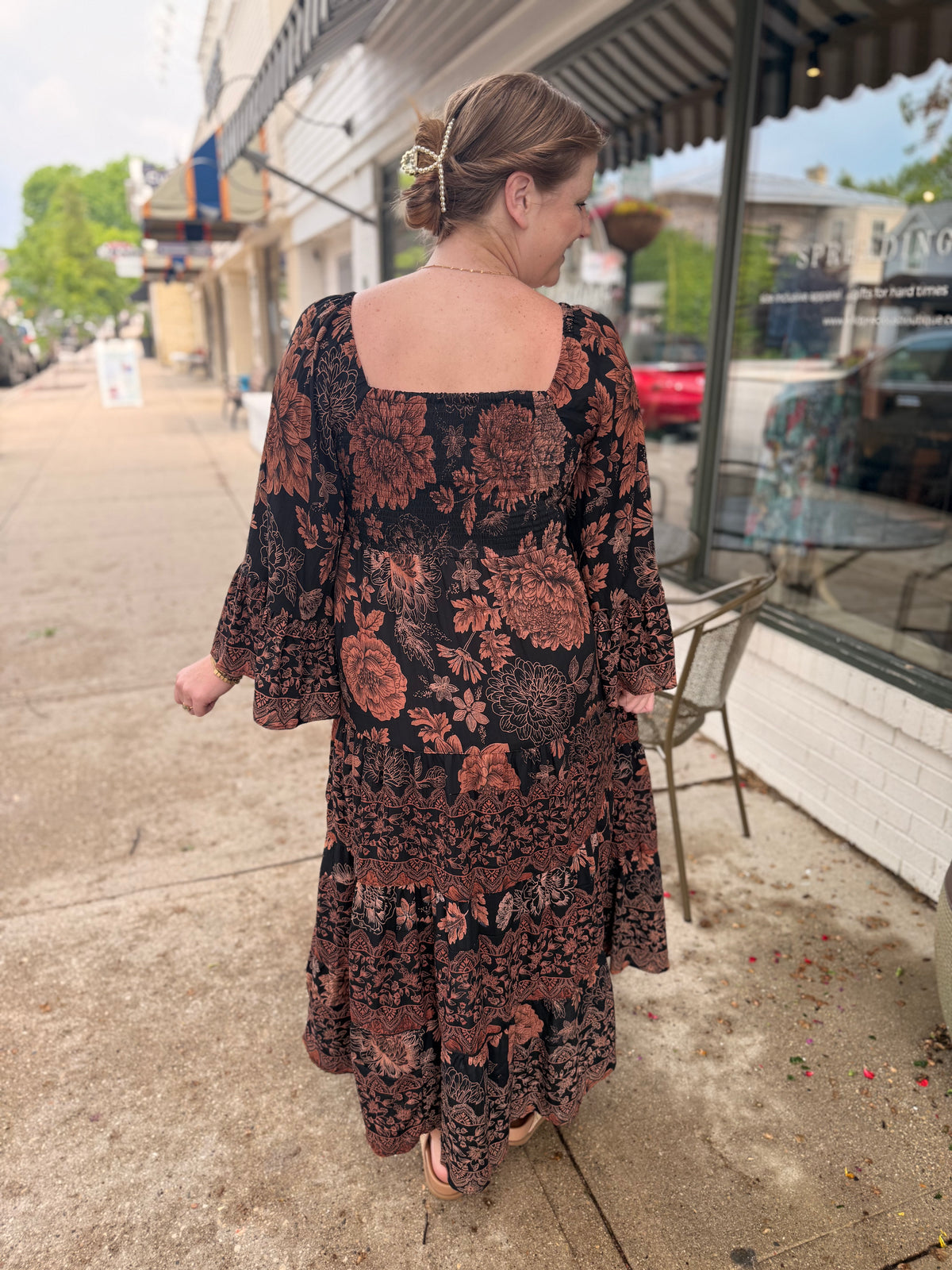 Rust + Shadow Boho Dress