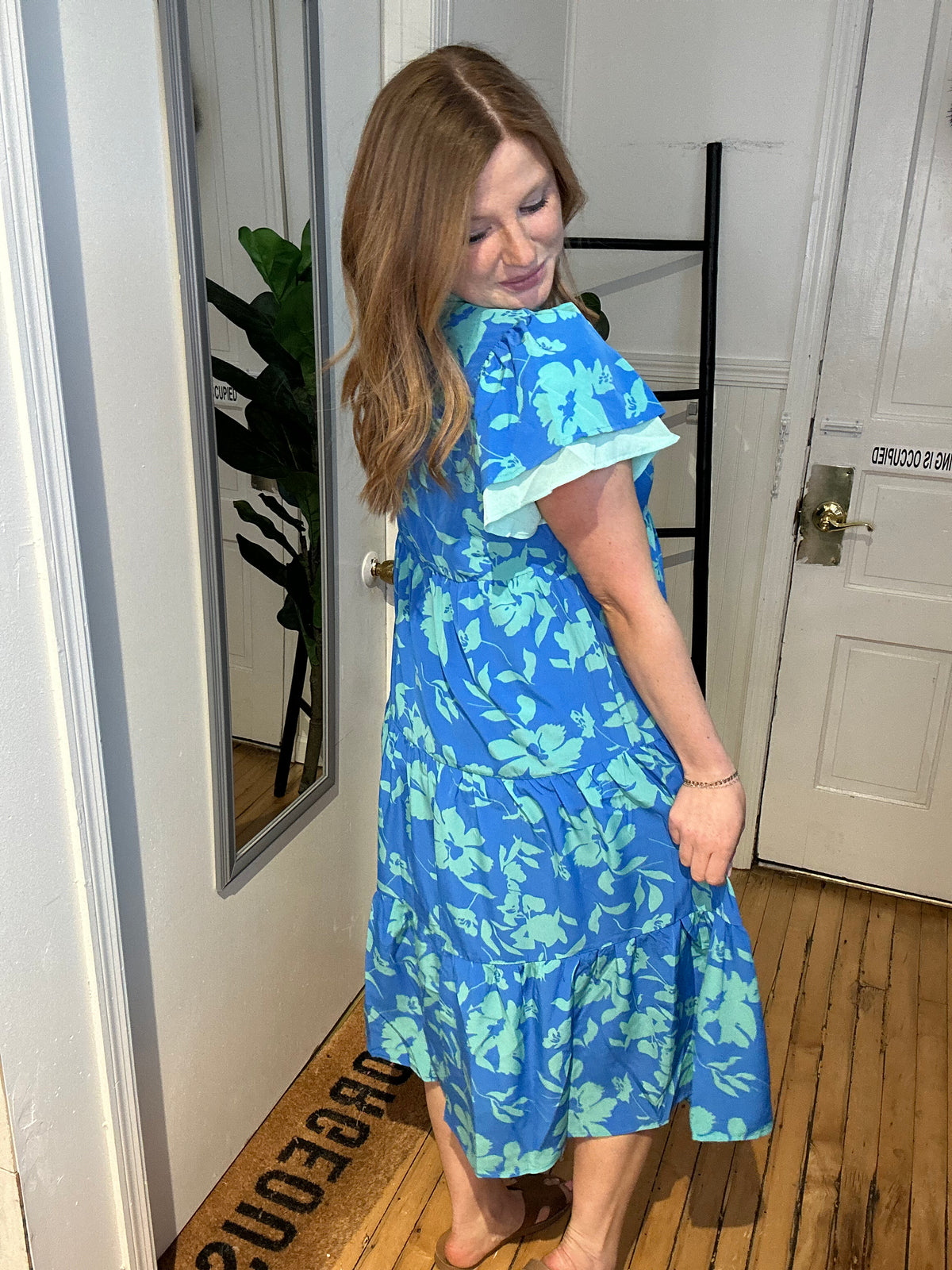 Electric Blooms Tiered Dress