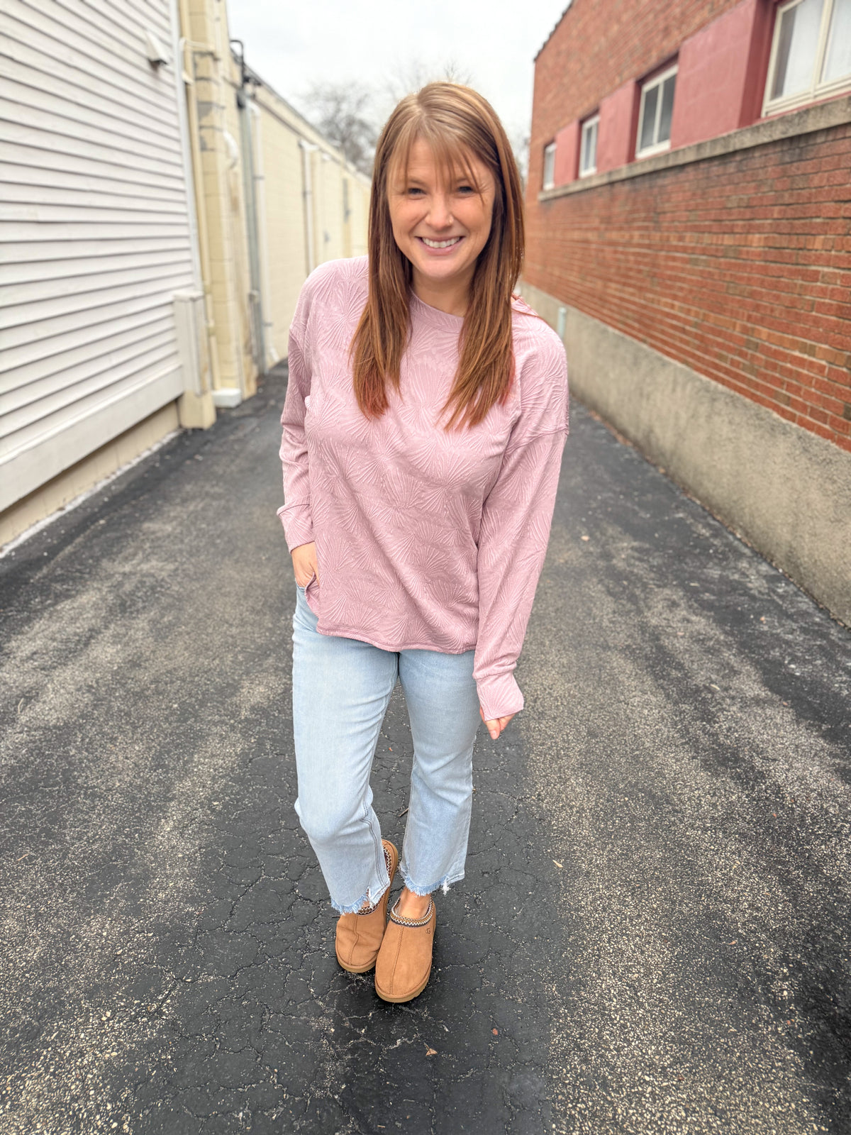 Dusty Mauve Textured Top