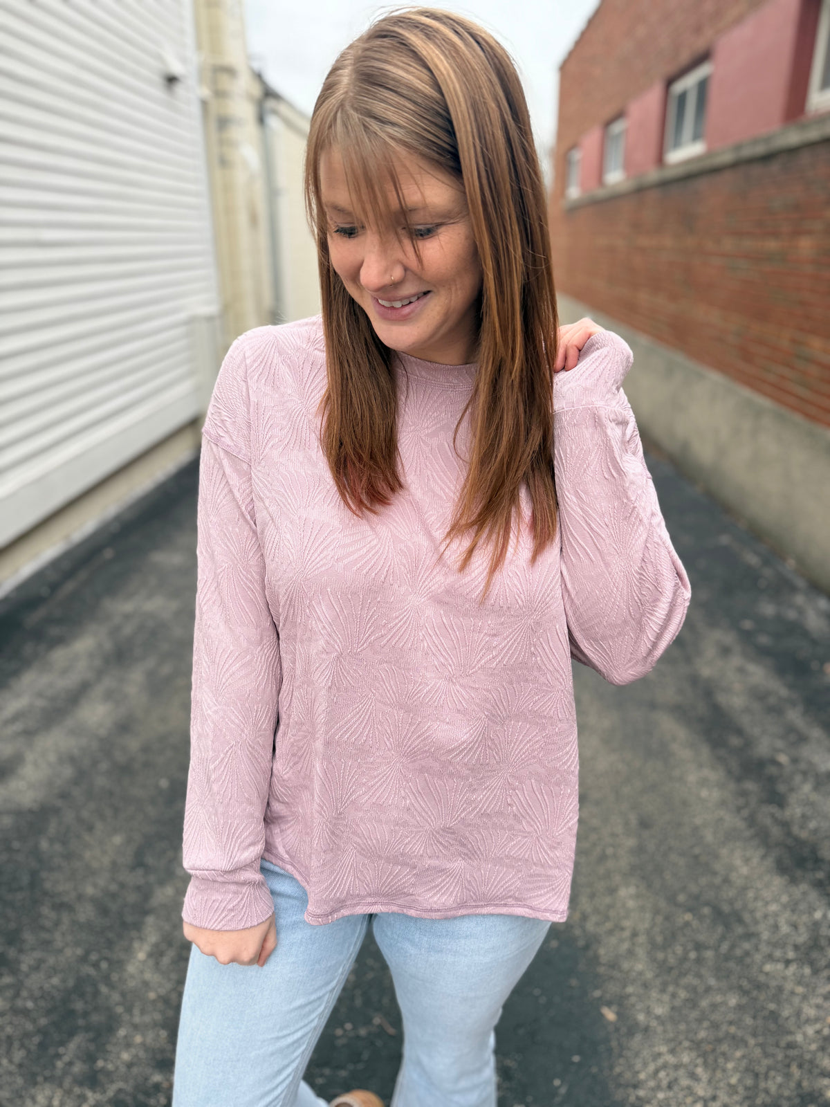 Dusty Mauve Textured Top