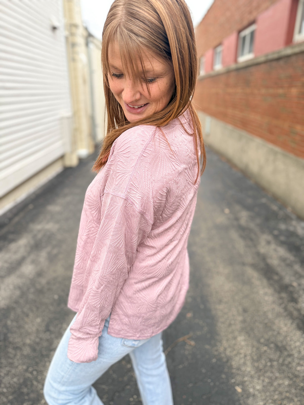Dusty Mauve Textured Top