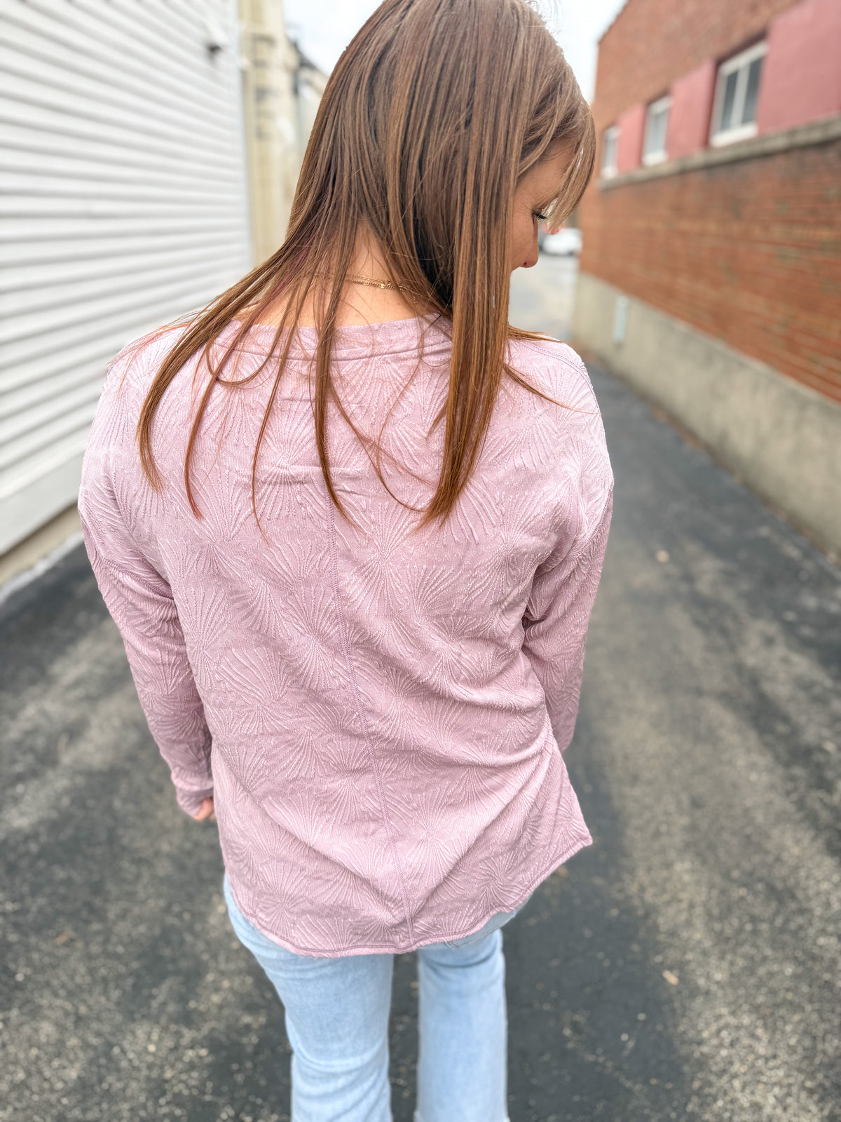 Dusty Mauve Textured Top