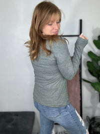 Green Cozy Long Sleeve Top