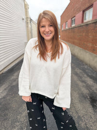 Soft Ivory Flare Sleeve Sweater