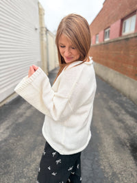 Soft Ivory Flare Sleeve Sweater