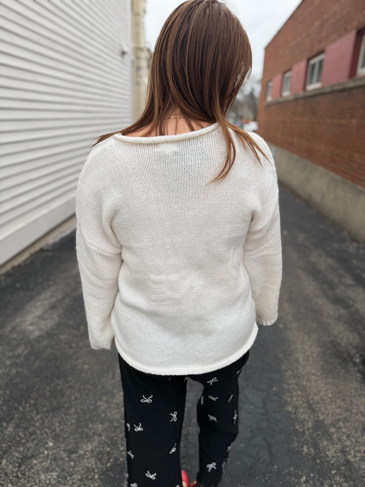 Soft Ivory Flare Sleeve Sweater