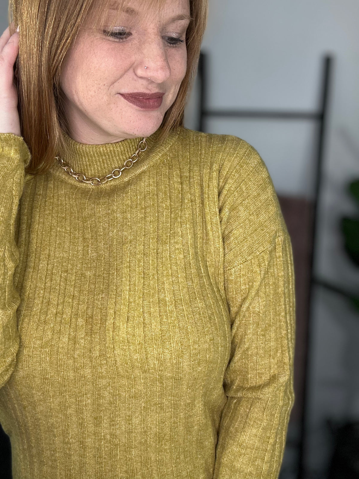 Golden Ribbed Sweater