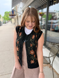 Rustic Floral Knit Vest