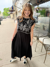 Raelyn Black & White Floral Top