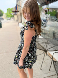 Floral Button Tie Dress