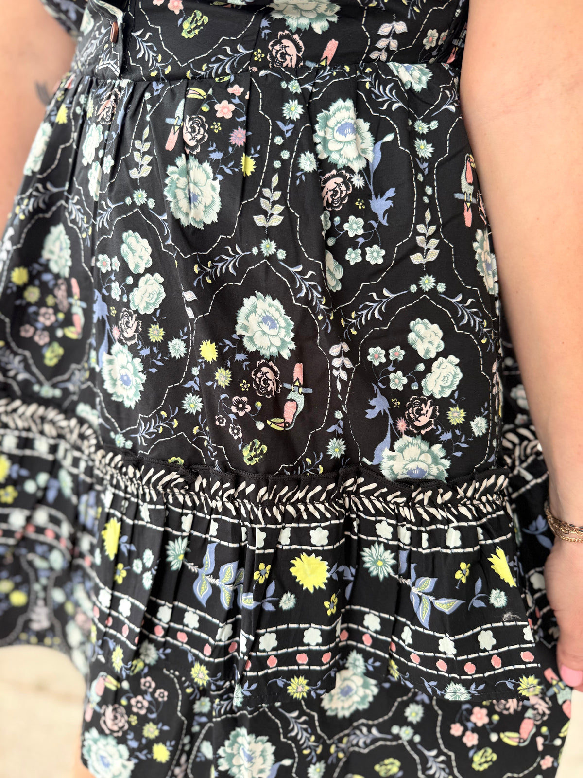 Floral Button Tie Dress