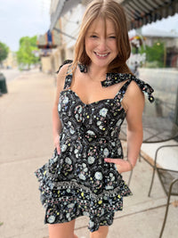 Floral Button Tie Dress