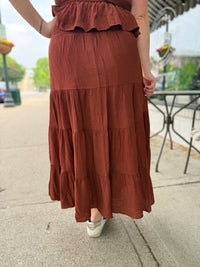 Rachel Rust Smocked Skirt