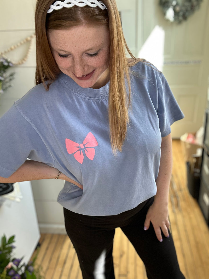 Glitter Bow Relaxed Tee
