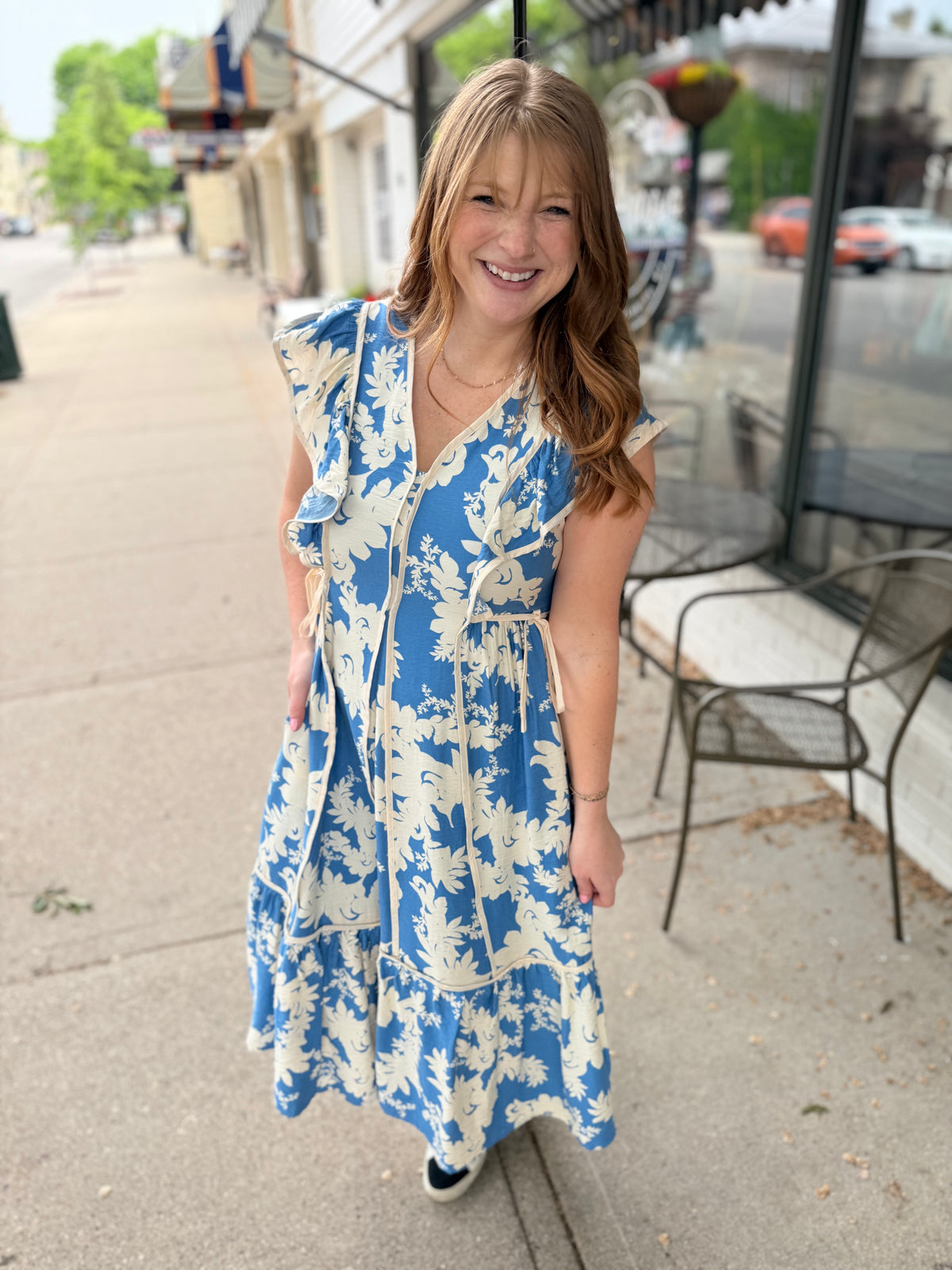 Skies are Blue Floral Dress