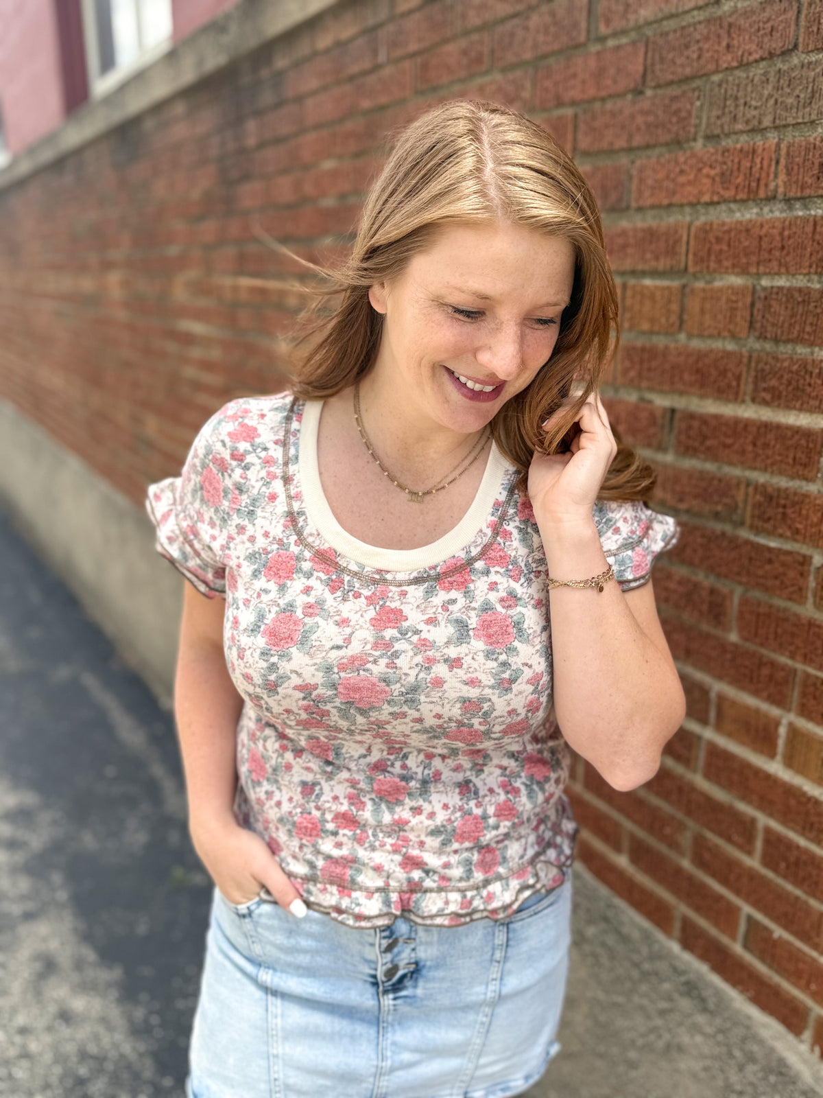 Vintage Rose Knit Top