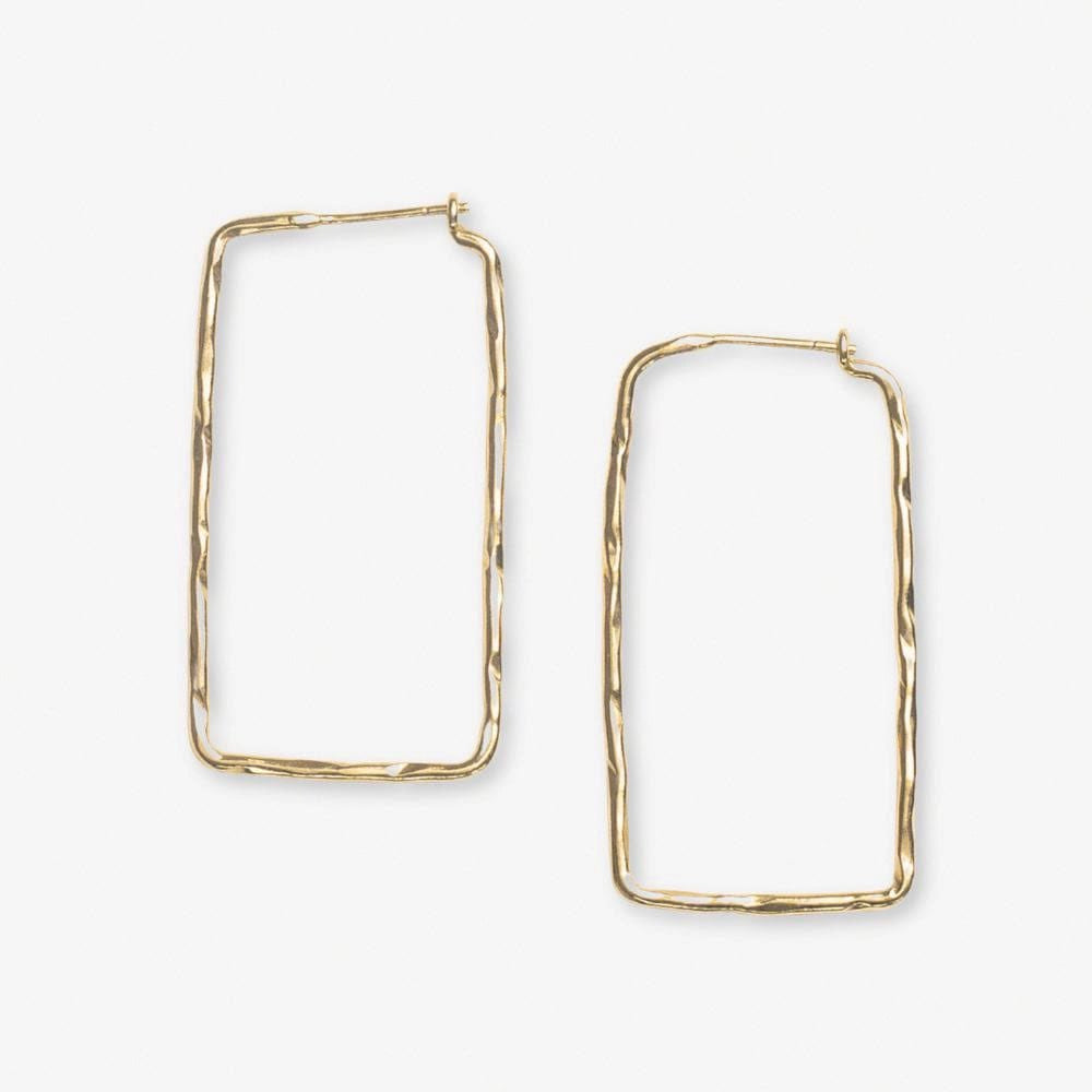 Athena Rectangle Bar Thin Hoop Earrings