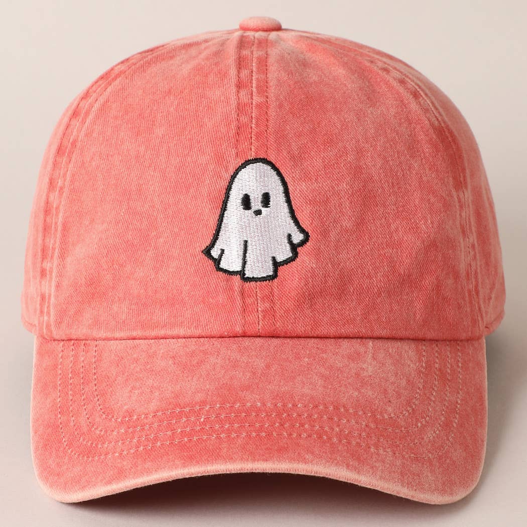 Rust Ghost Embroidered Baseball Cap