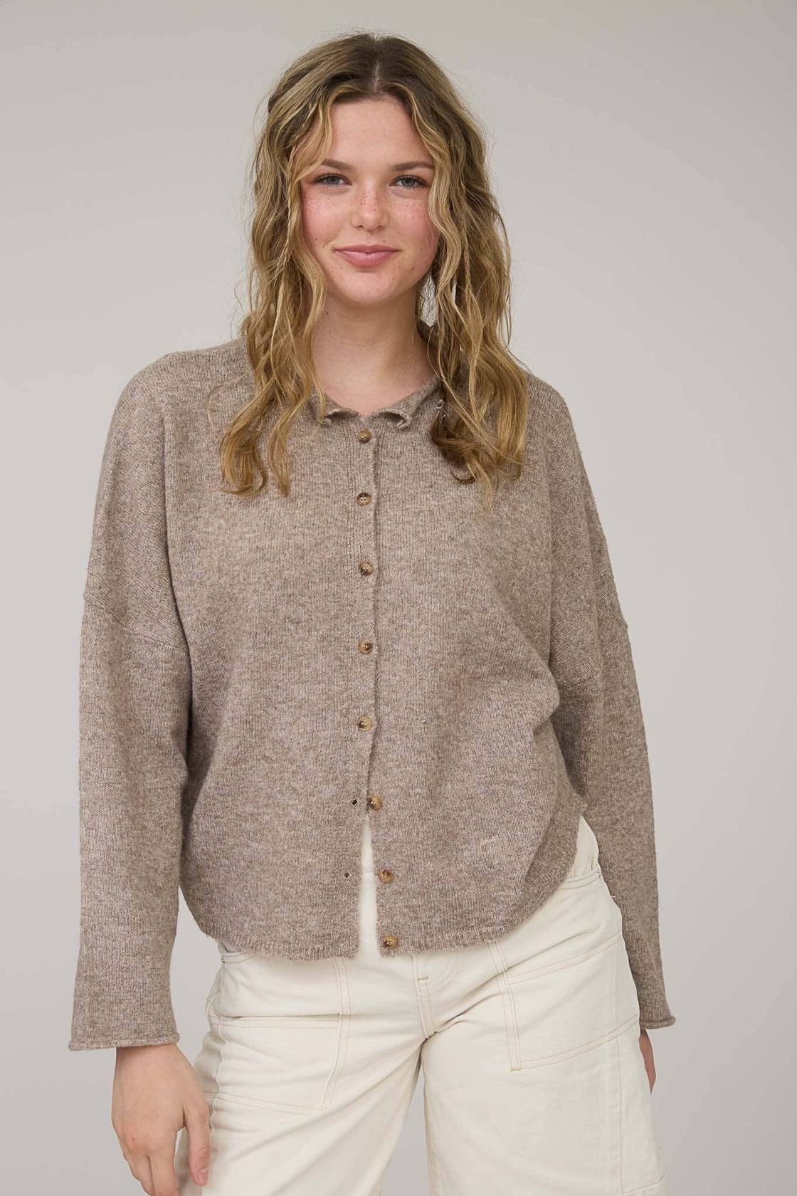 Ainsley Lightweight Knit Cardigan - Taupe