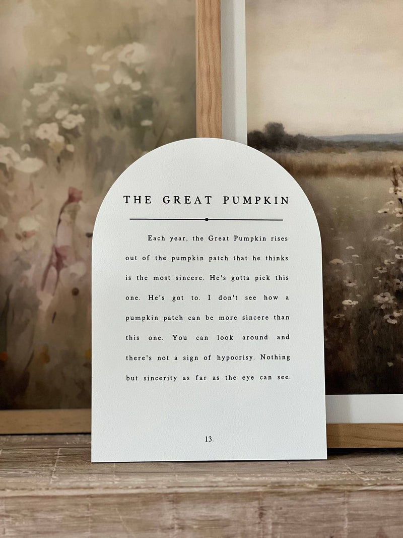 The Great Pumpkin Arch Wood Sign + Stand