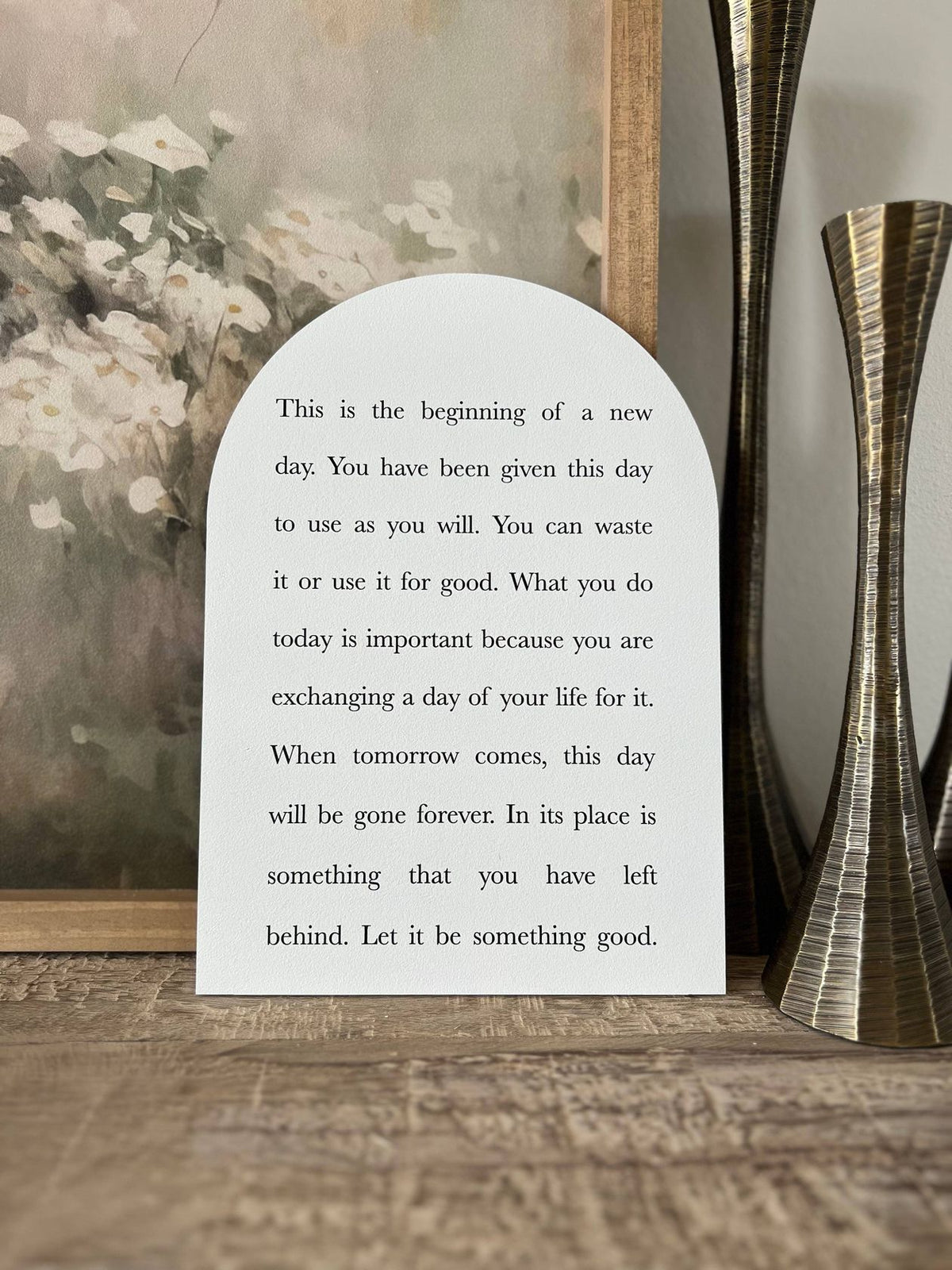 This Is the Beginning Arch Wood Sign + Stand