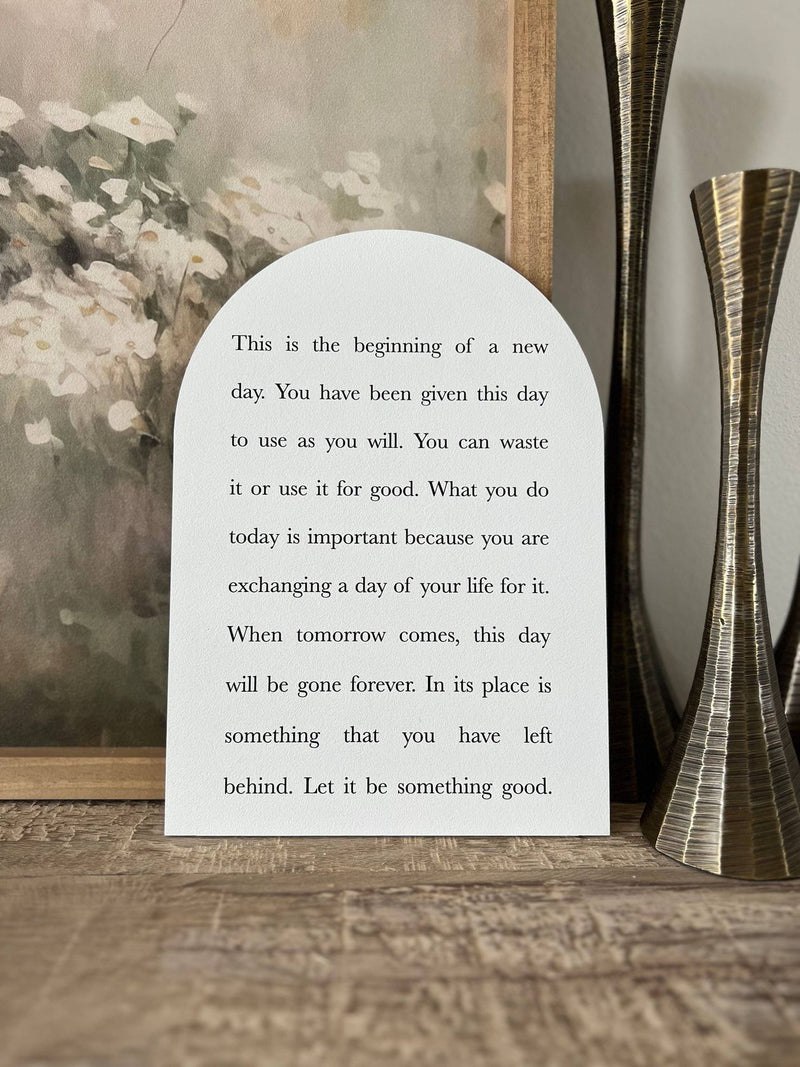 This Is the Beginning Arch Wood Sign + Stand
